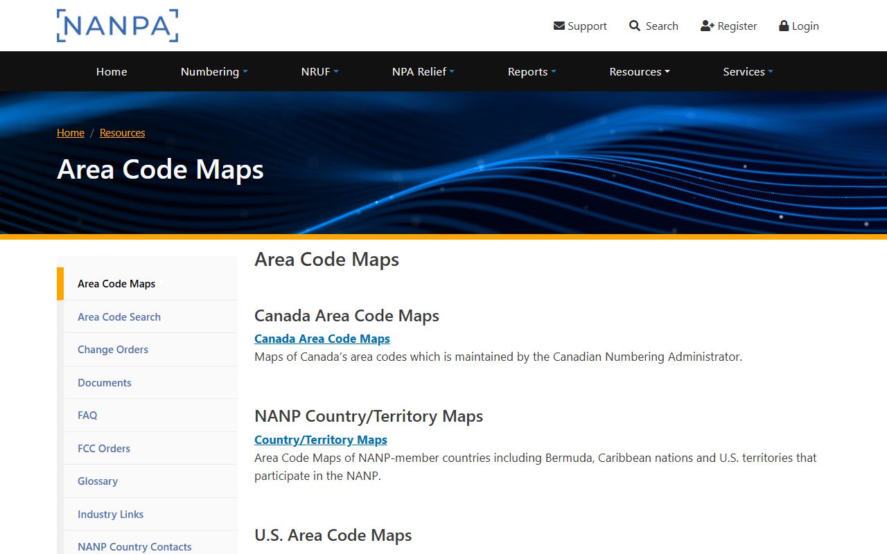 NANPA area code map resources for checking Goldsboro area code coverage